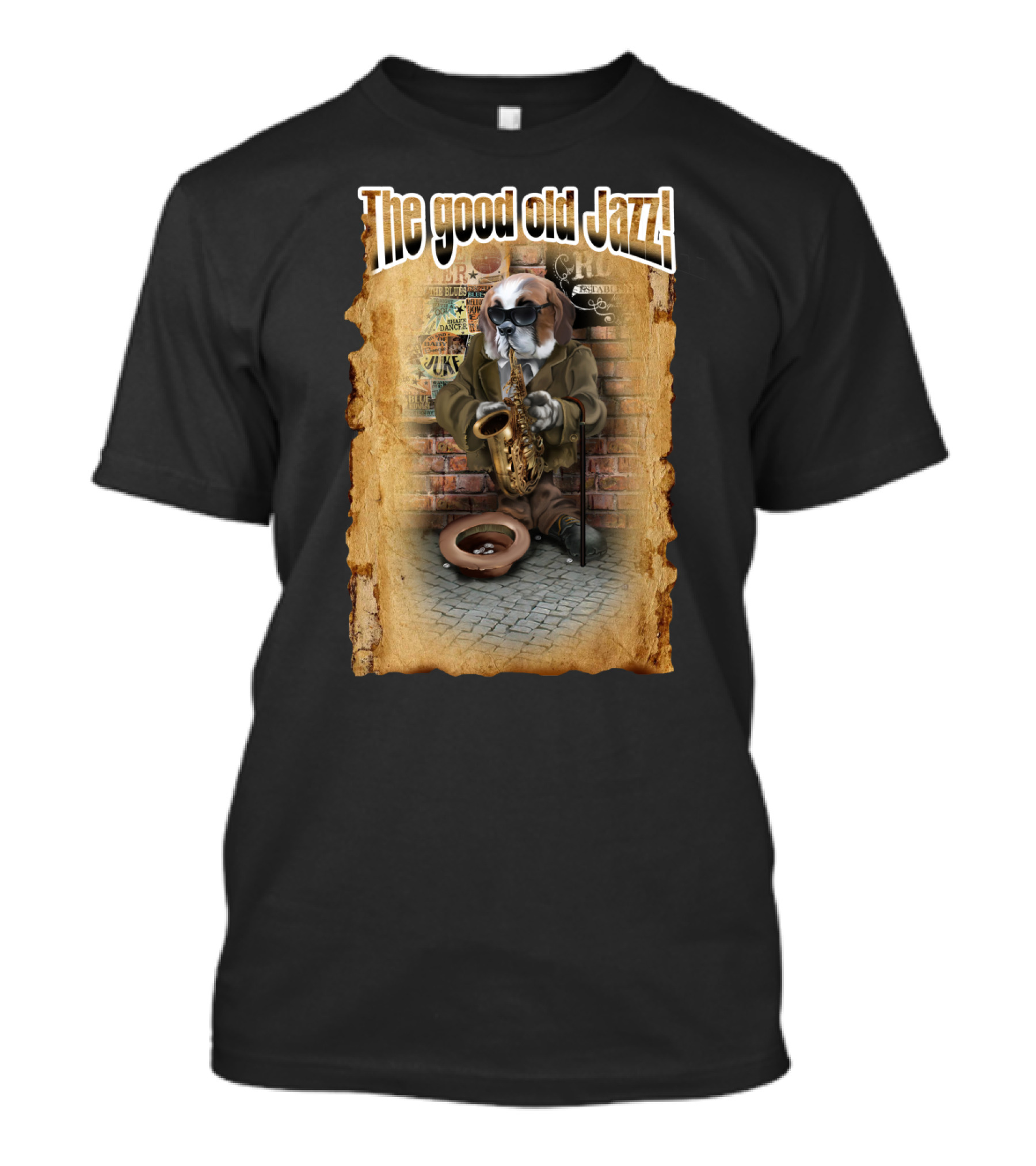The Good Old Jazz Dog Playing Saxophone T-Shirt