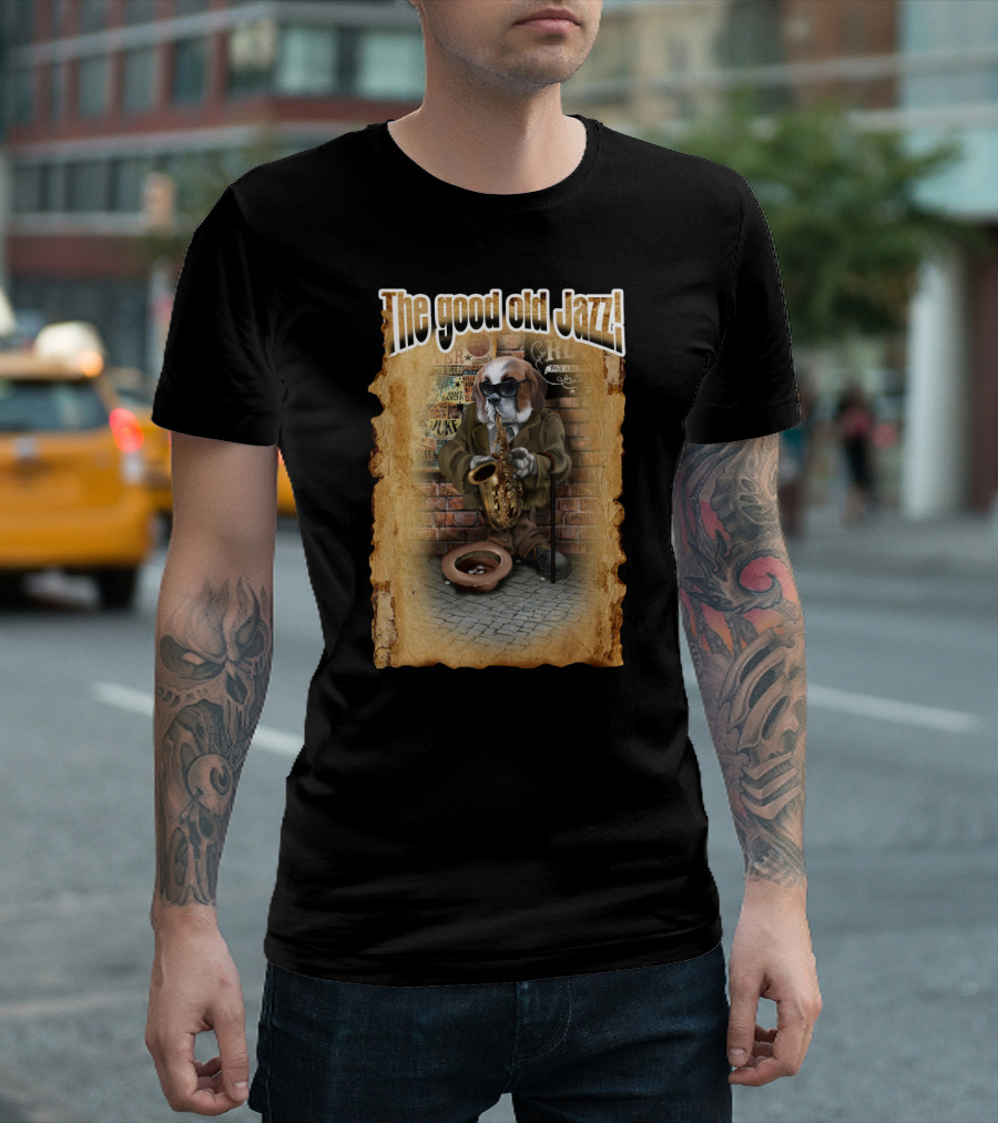 The Good Old Jazz Dog Playing Saxophone T-Shirt