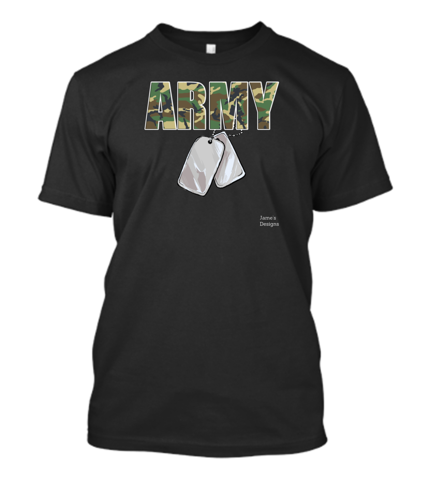 Army Camouflage Army With Dog Tags Jame's T-Shirt