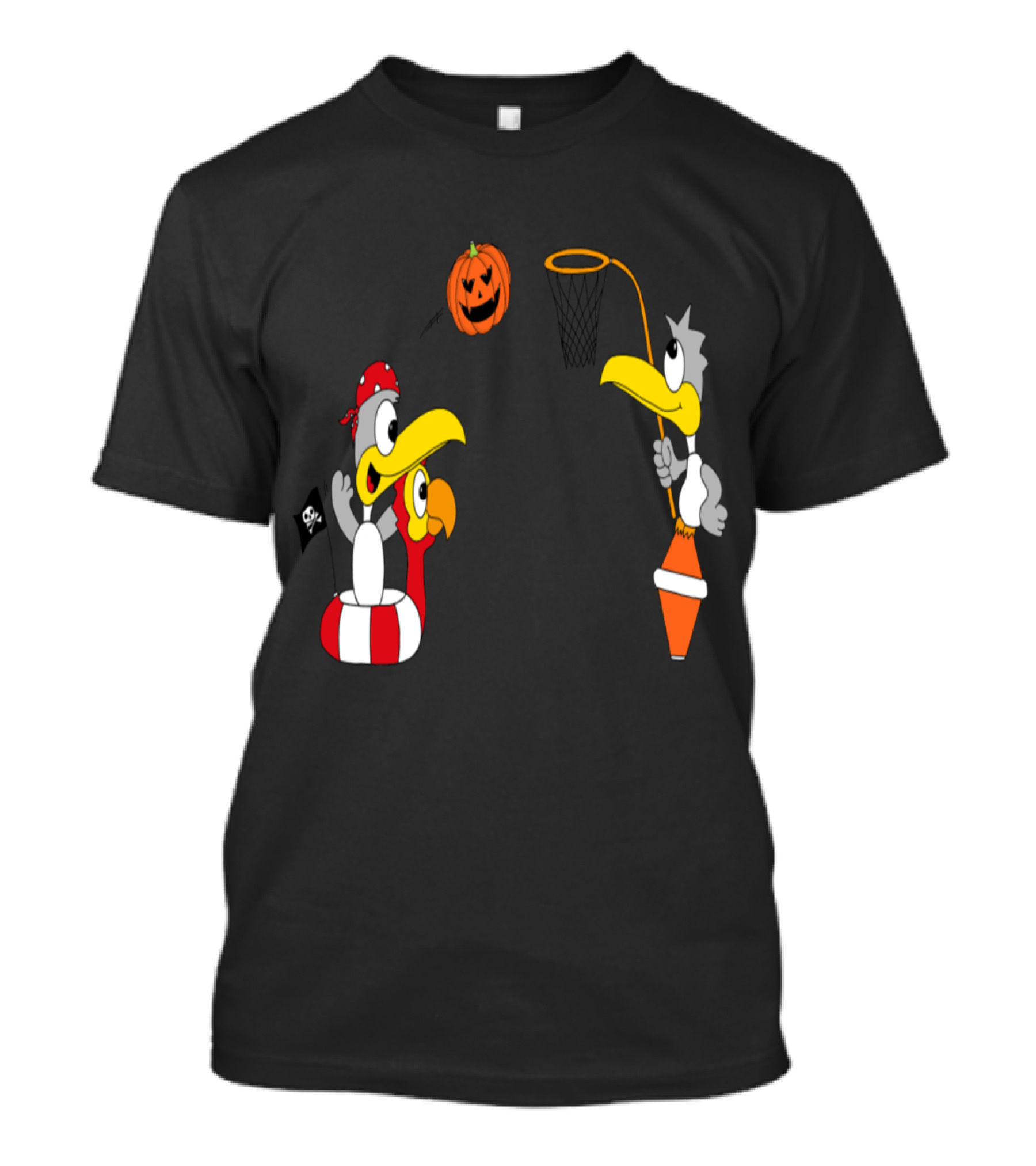 Seagulls Pirates Play Basketball With Pumpkin Halloween T-Shirt