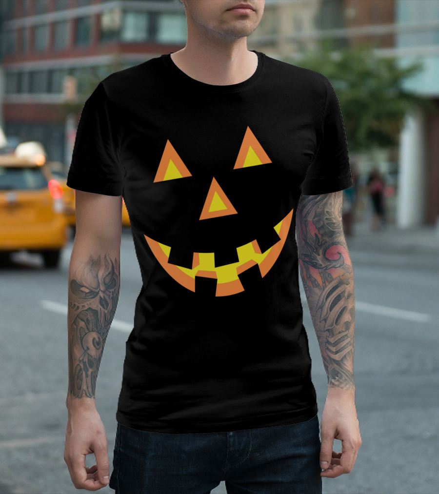 Halloween Pumpkin Jack O Lantern Face T-Shirt