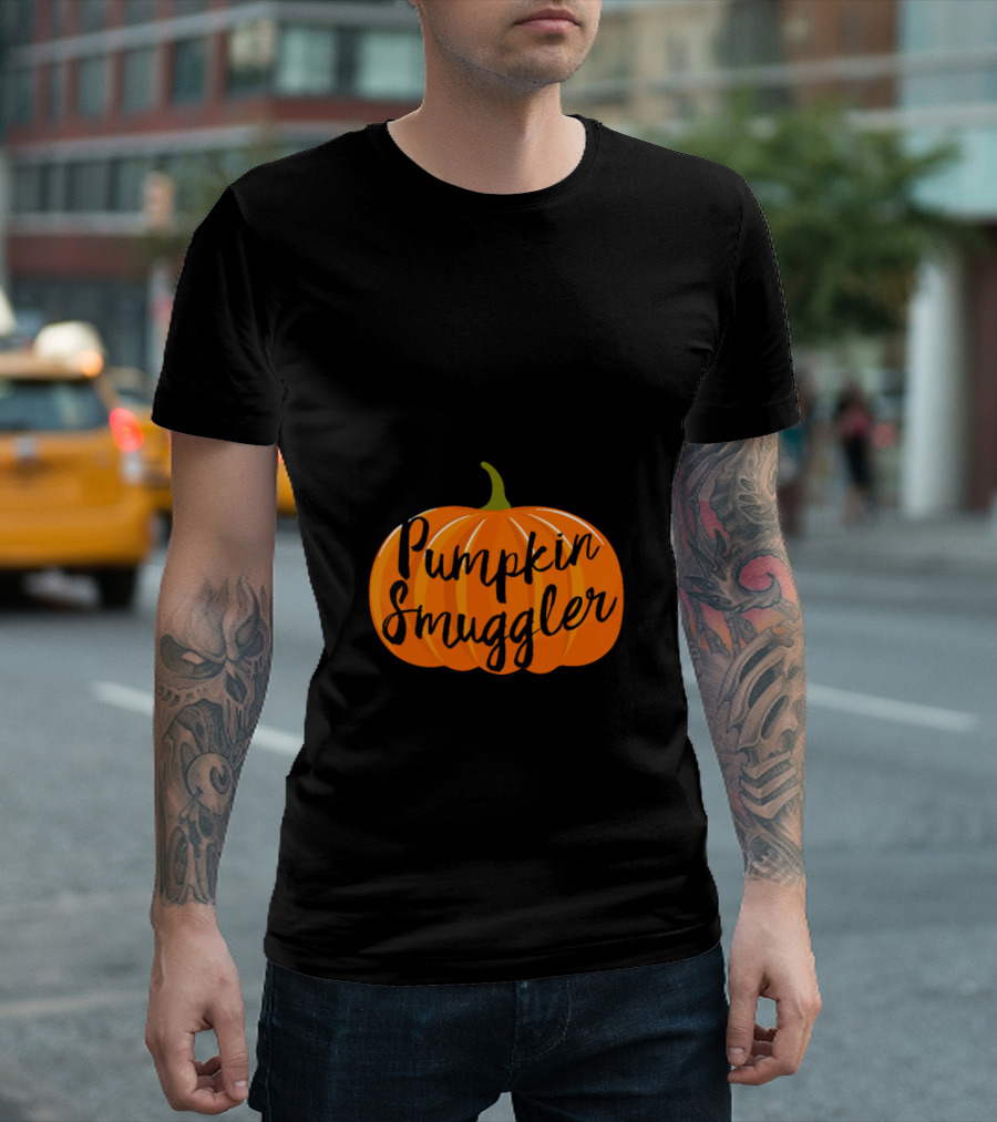 Pumpkin Smuggler Halloween Pumpkin Pregnancy Maternity Costume T-Shirt
