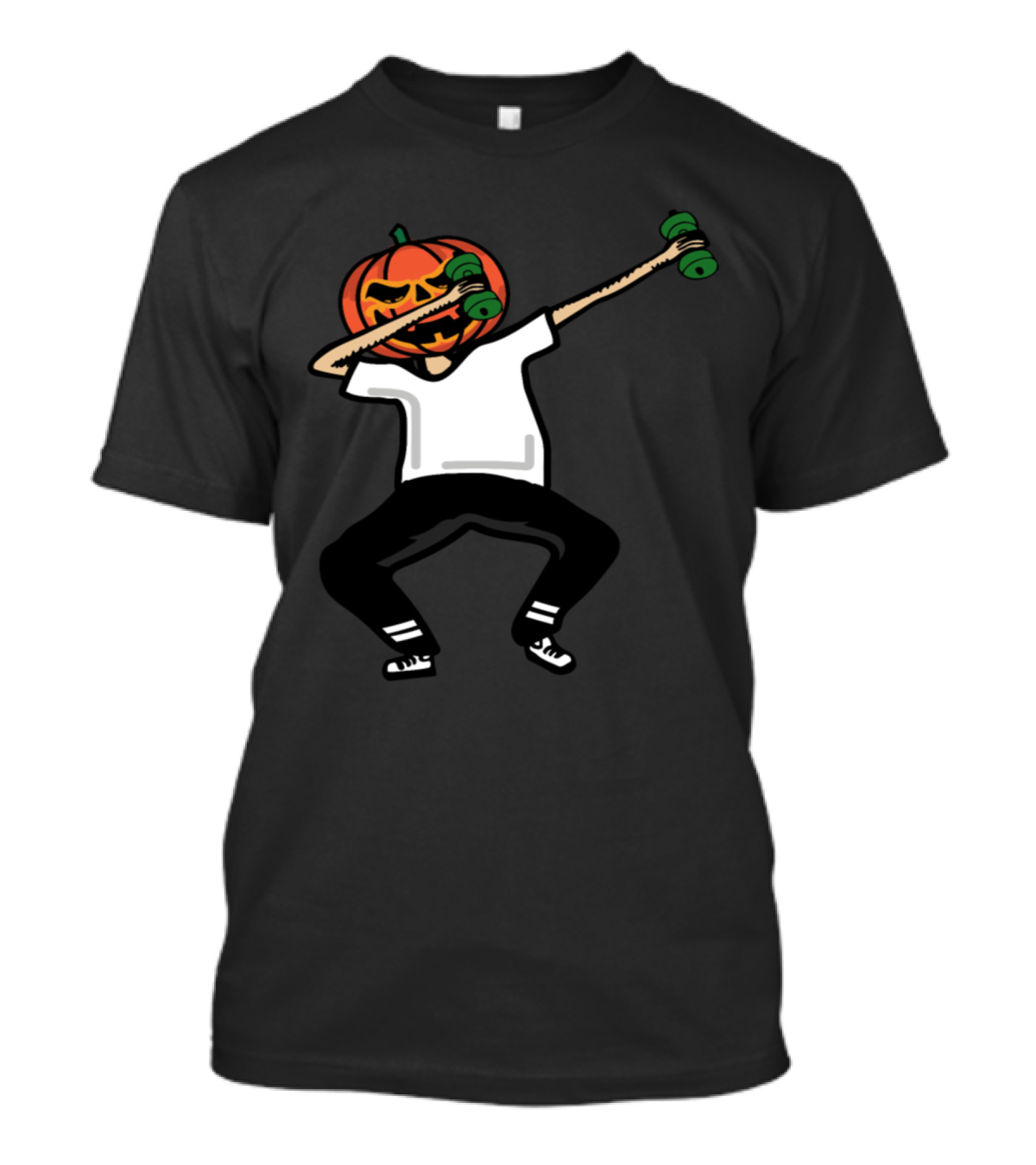 PUMPKIN DAB FITNESS INSTRUCTOR 01 HALLOWEEN WORKOUT WITH DUMBBELLS T-Shirt