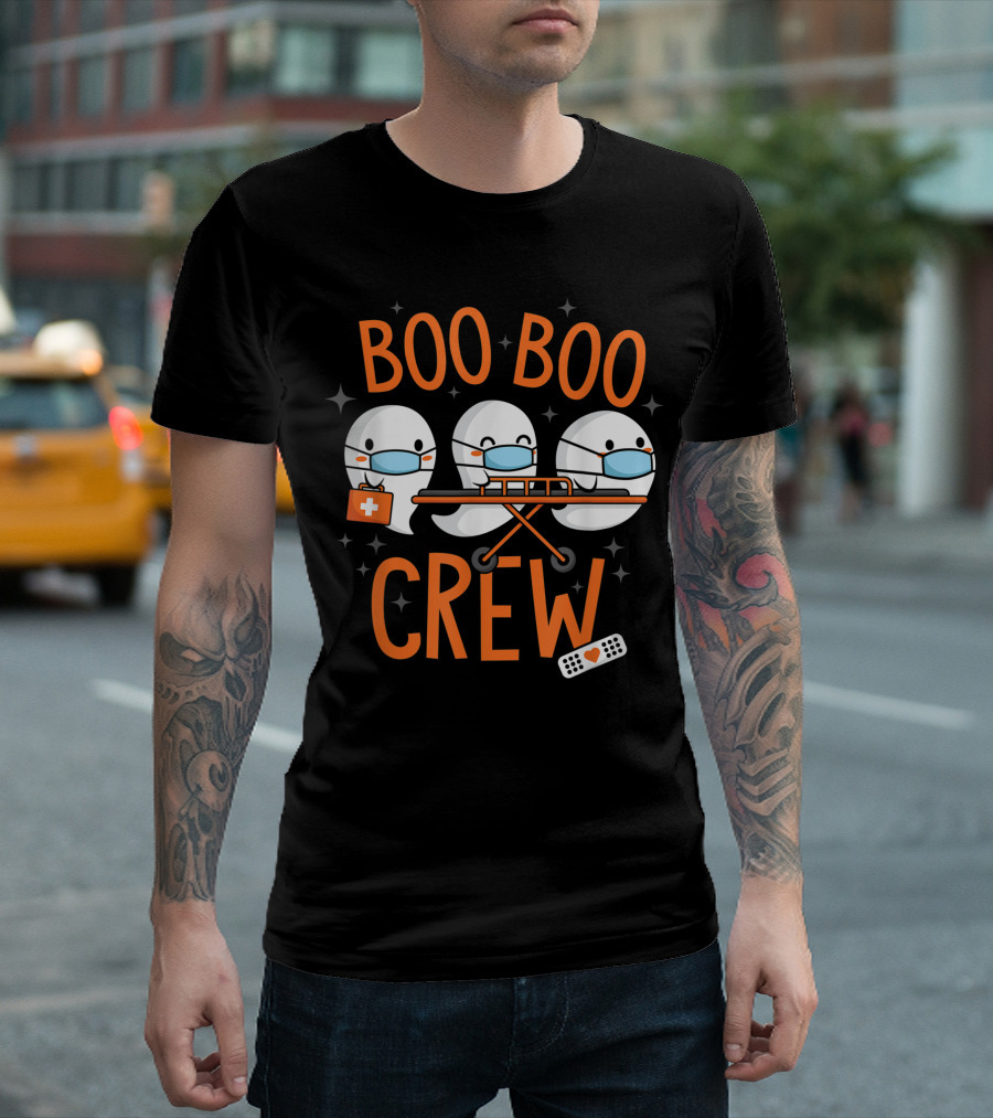 Boo Boo Crew Ghost Doctor Paramedic Nurse Halloween Costume T-Shirt