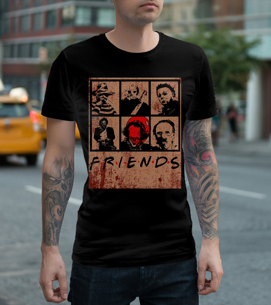 Halloween Nightmare Horror Movies Icons Horror Friends Party T-Shirt