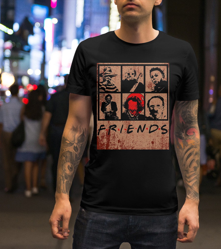 Halloween Nightmare Horror Movies Icons Horror Friends Party T-Shirt