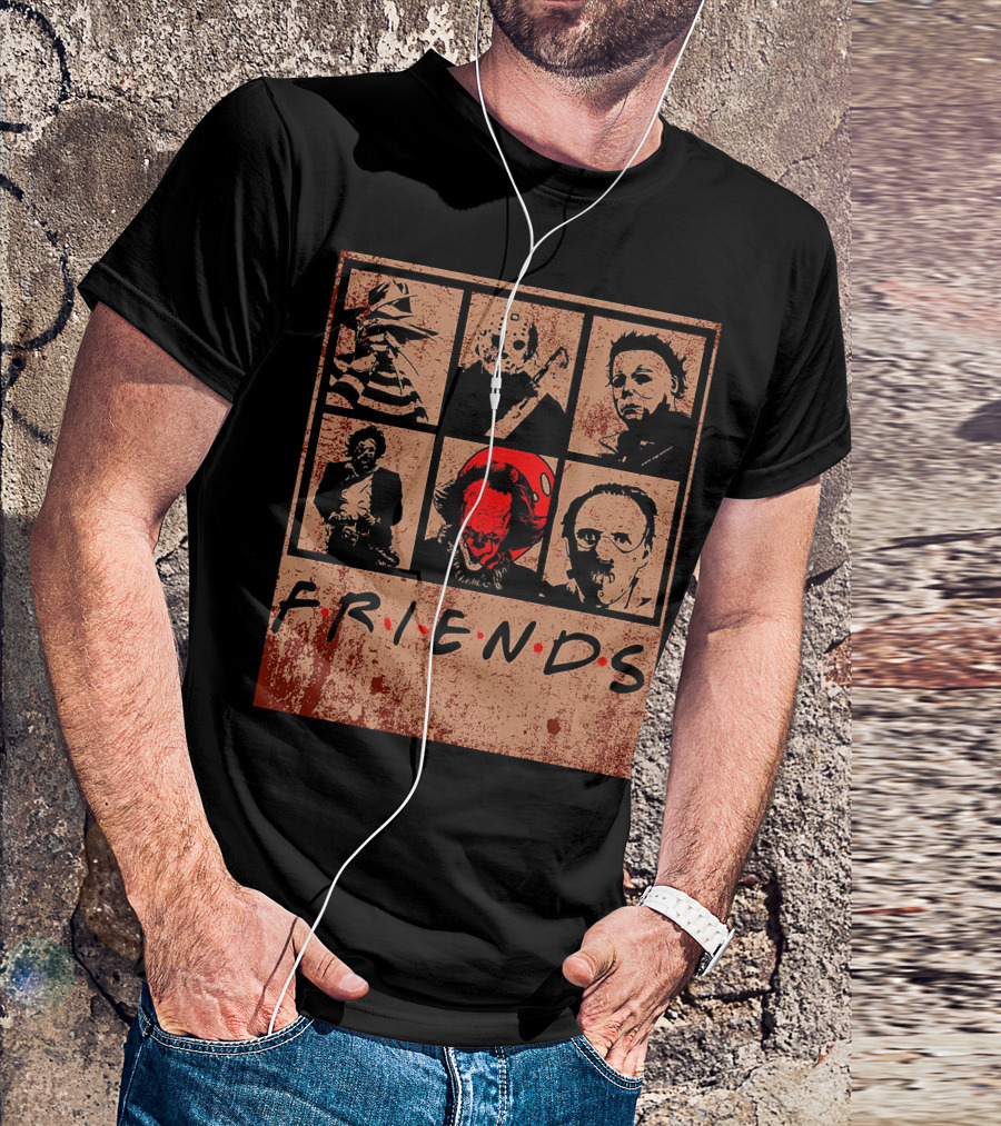 Halloween Nightmare Horror Movies Icons Horror Friends Party T-Shirt