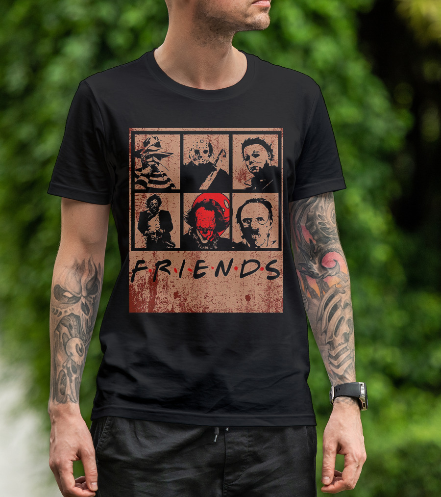 Halloween Nightmare Horror Movies Icons Horror Friends Party T-Shirt
