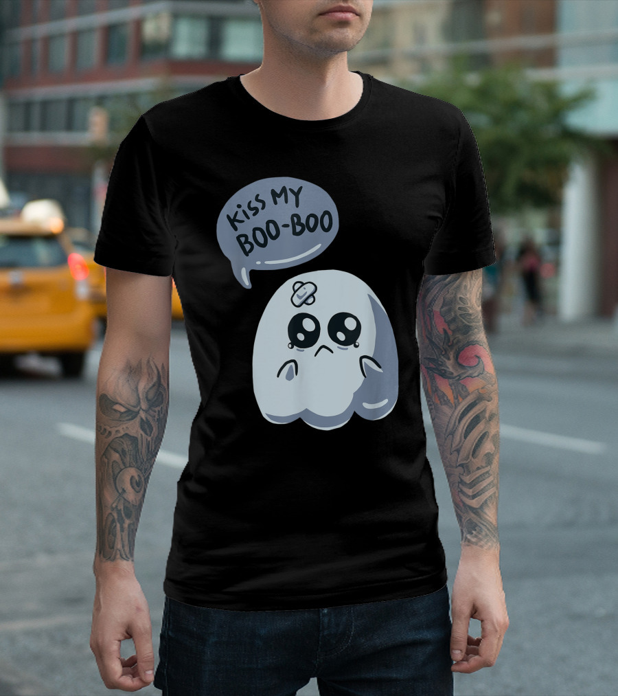 Kiss My Boo-Boo Sad Crying Ghost T-Shirt