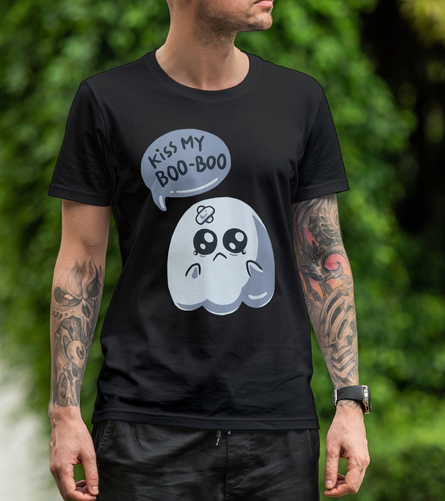 Kiss My Boo-Boo Sad Crying Ghost T-Shirt