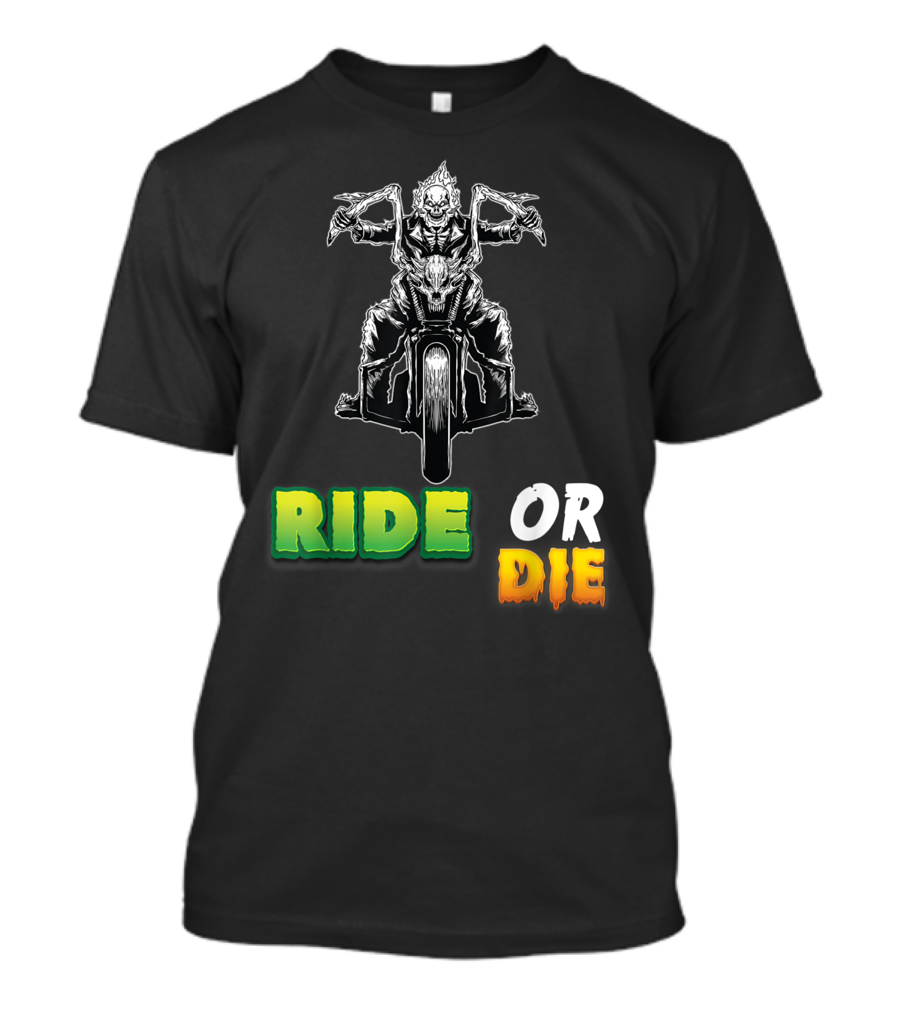 Ride Or Die Skeleton Riding Motorcycle Biker T-Shirt
