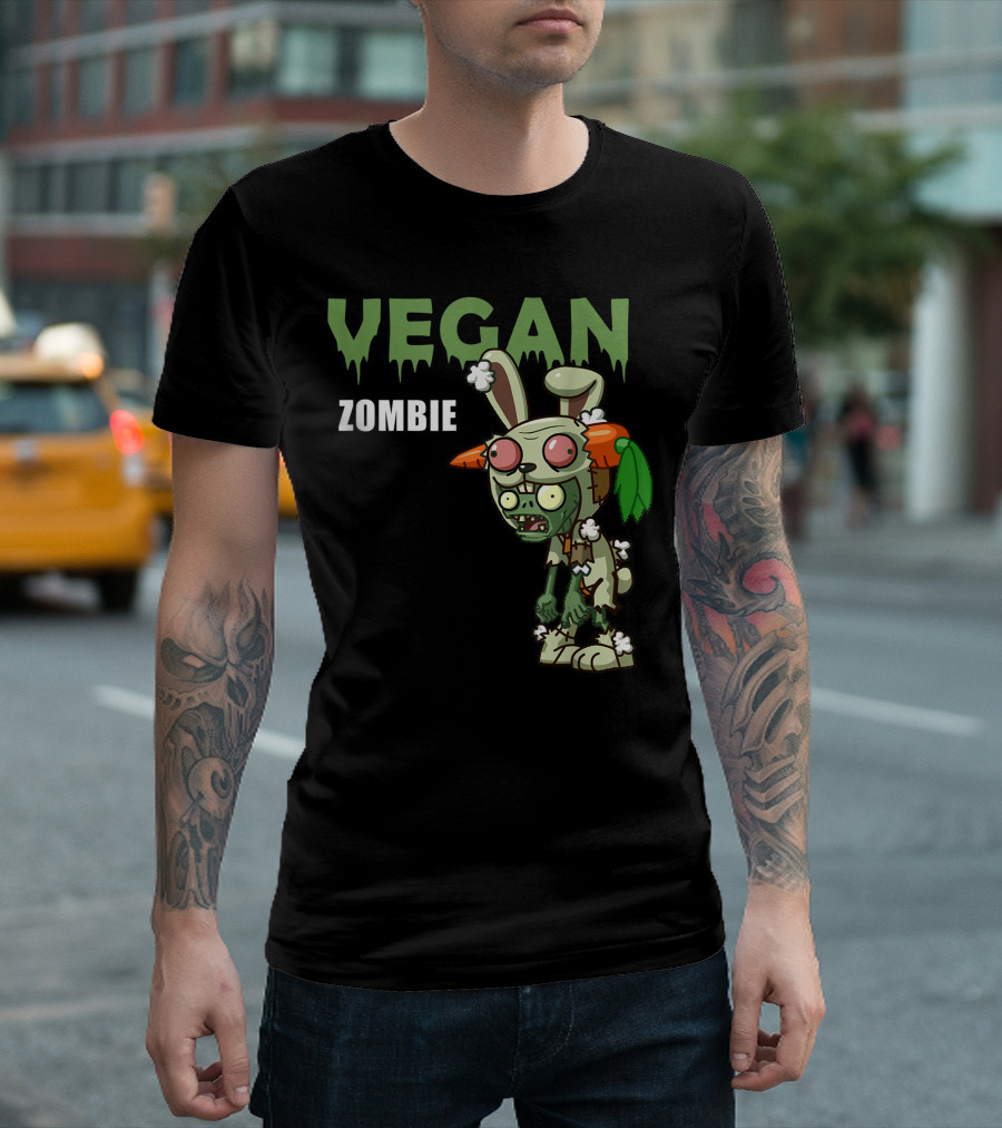 VEGAN ZOMBIE Carrot Bunny Costume Character T-Shirt