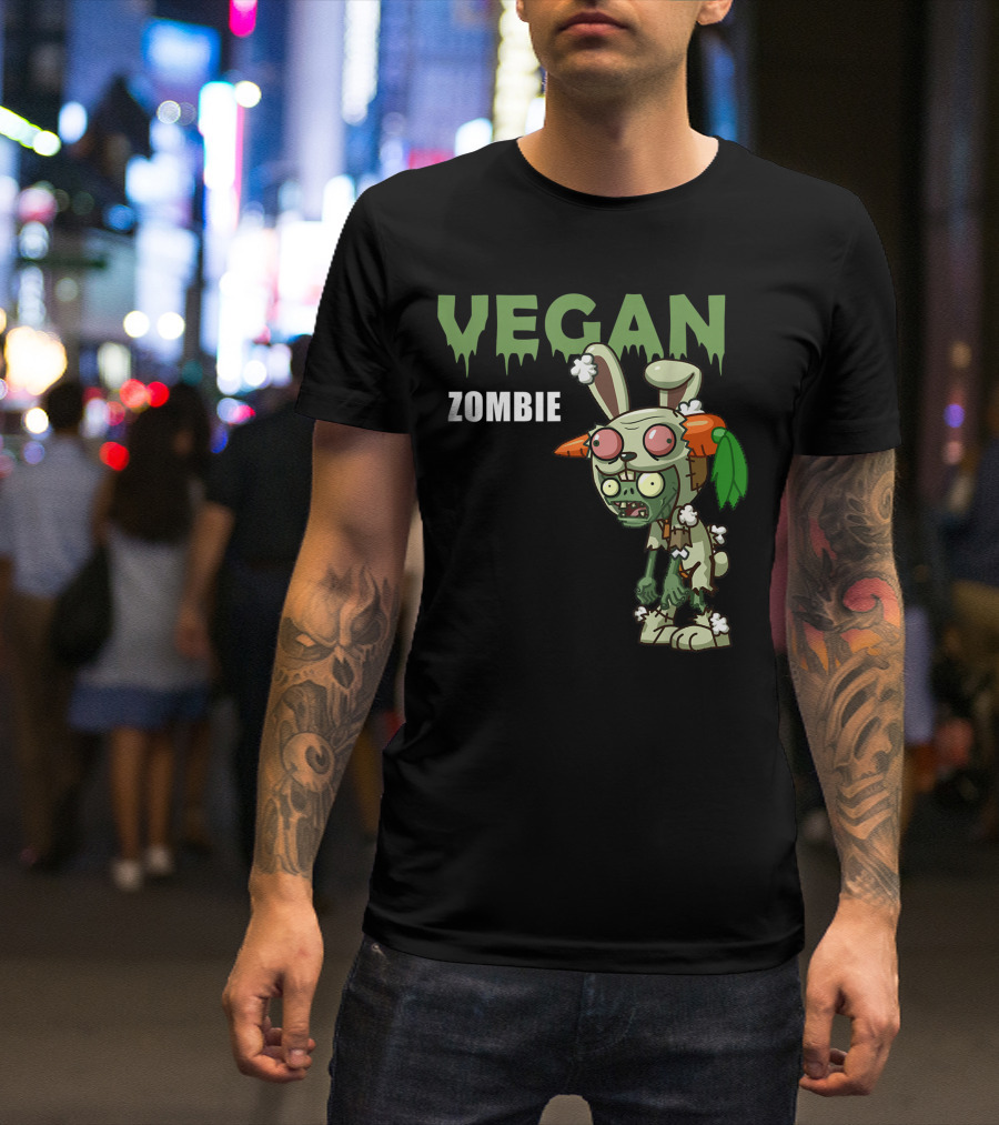 VEGAN ZOMBIE Carrot Bunny Costume Character T-Shirt