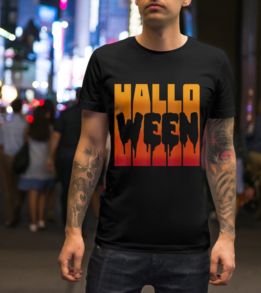 Halloween Dripping Text T-Shirt