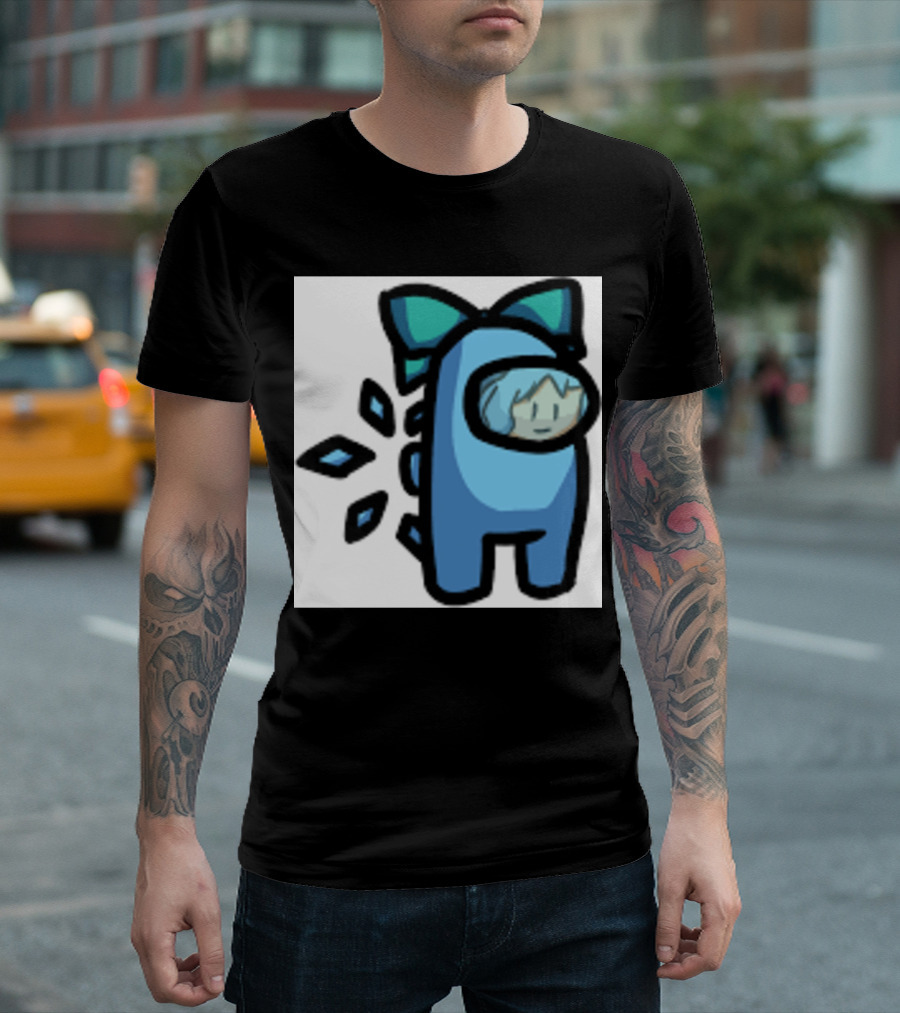 Among Us Blue Crewmate with Bow Gamer Girl T-Shirt