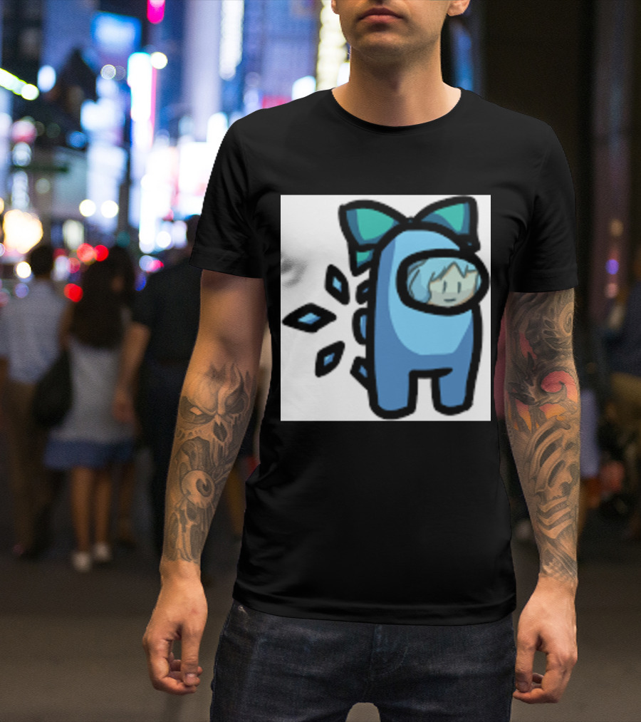 Among Us Blue Crewmate With Bow Gamer Girl T-Shirt