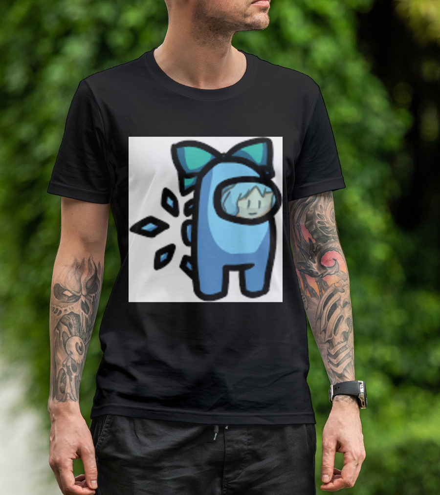 Among Us Blue Crewmate With Bow Gamer Girl T-Shirt