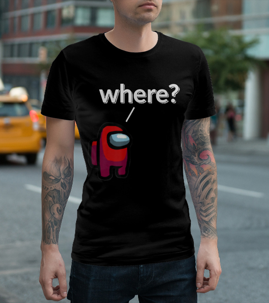 Impostor Among Us Where Essential Red Crewmate Question Mark T-Shirt