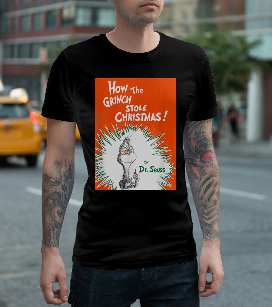 How the Grinch Stole Christmas By Dr. Seuss Book Cover T-Shirt