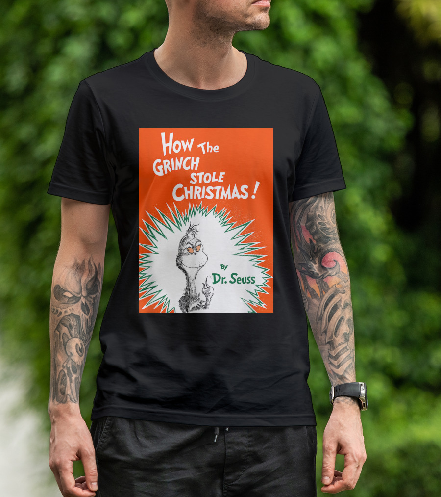 How The Grinch Stole Christmas By Dr. Seuss Book Cover T-Shirt