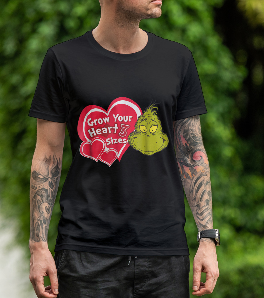 Dr Seuss Grinch Grow Your Heart 3 Sizes T-Shirt
