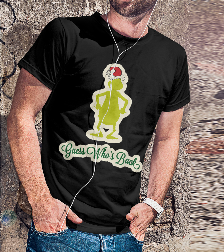 Dr Seuss Grinch Guess Who's Back Santa Hat T-Shirt