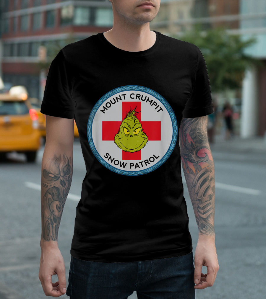 Mount Crumpit Grinch Snow Patrol Red Cross Badge T-Shirt