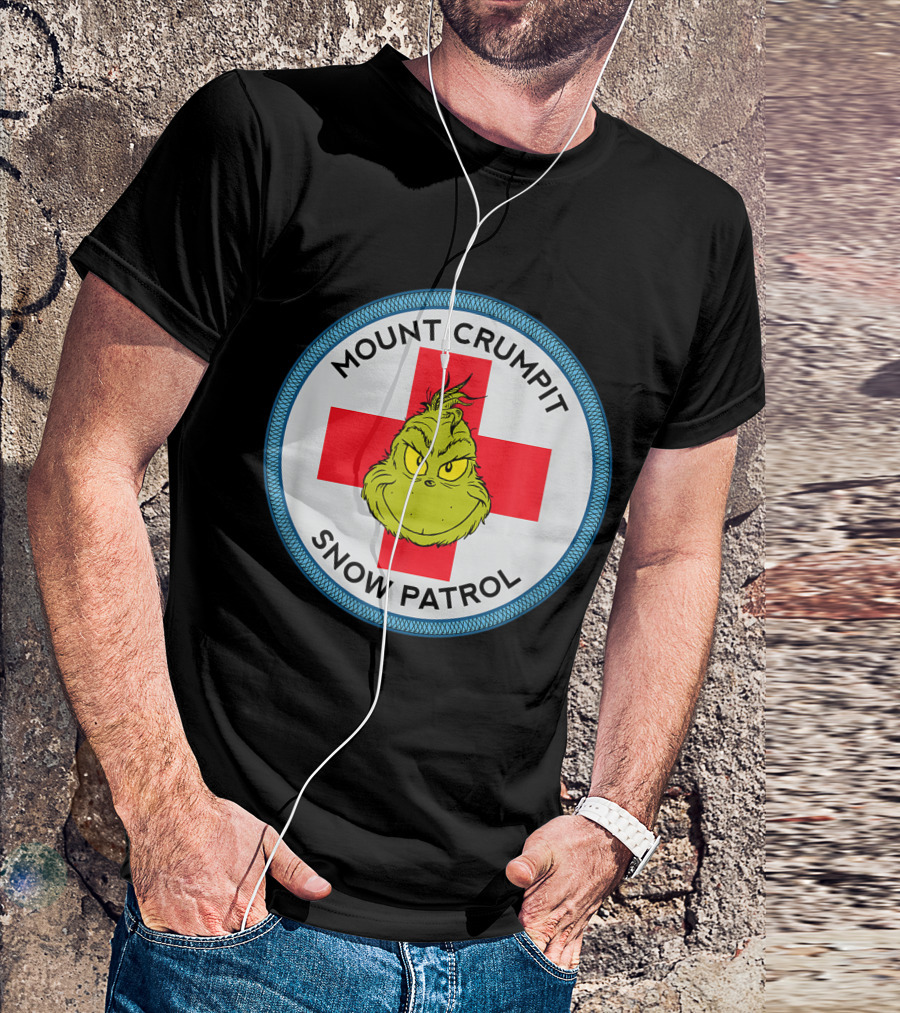 Mount Crumpit Grinch Snow Patrol Red Cross Badge T-Shirt