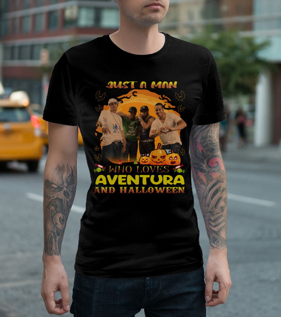 Just A Man Who Loves Aventura And Halloween Pumpkins T-Shirt