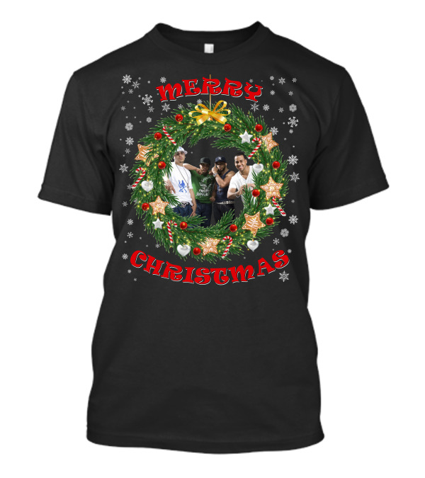 Merry Christmas Aventura Wreath Snowflakes And Holiday Decor T-Shirt