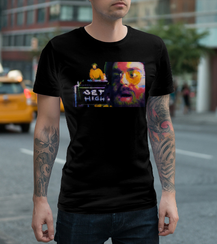 Get High Colorful Portrait and DJ Booth T-Shirt