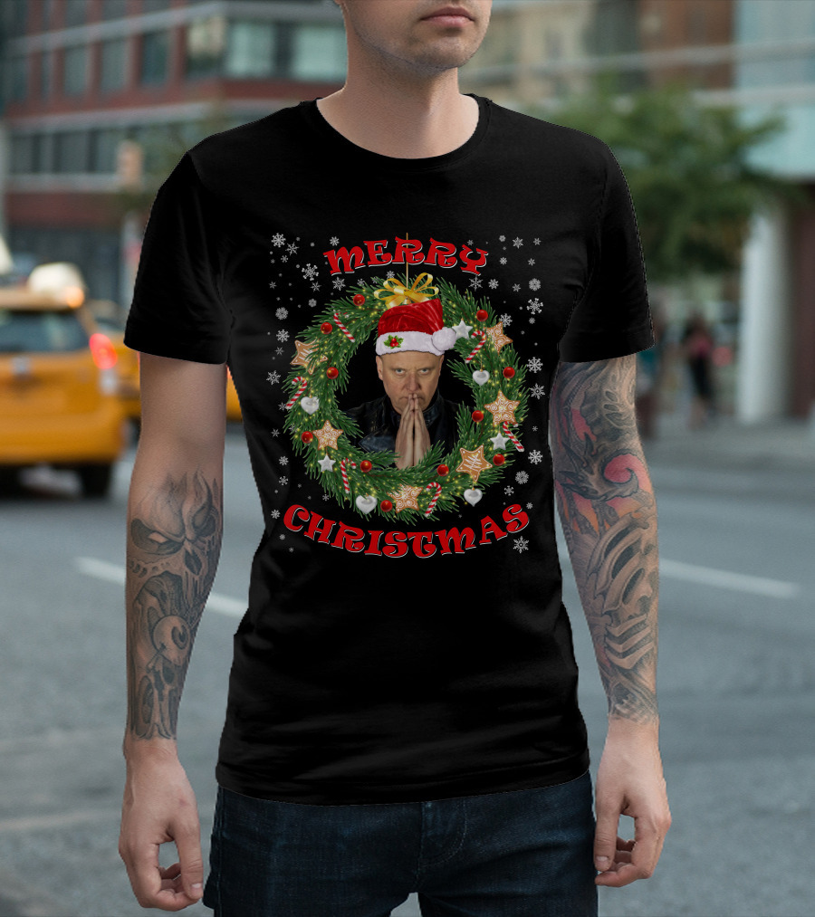 Merry Christmas Glenn Gregory Santa Hat Wreath T-Shirt