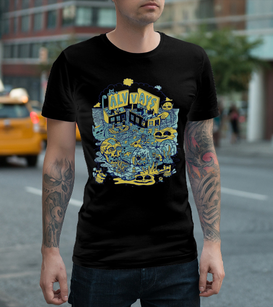 ALVVAYS Tour Blue Yellow Surreal T-Shirt