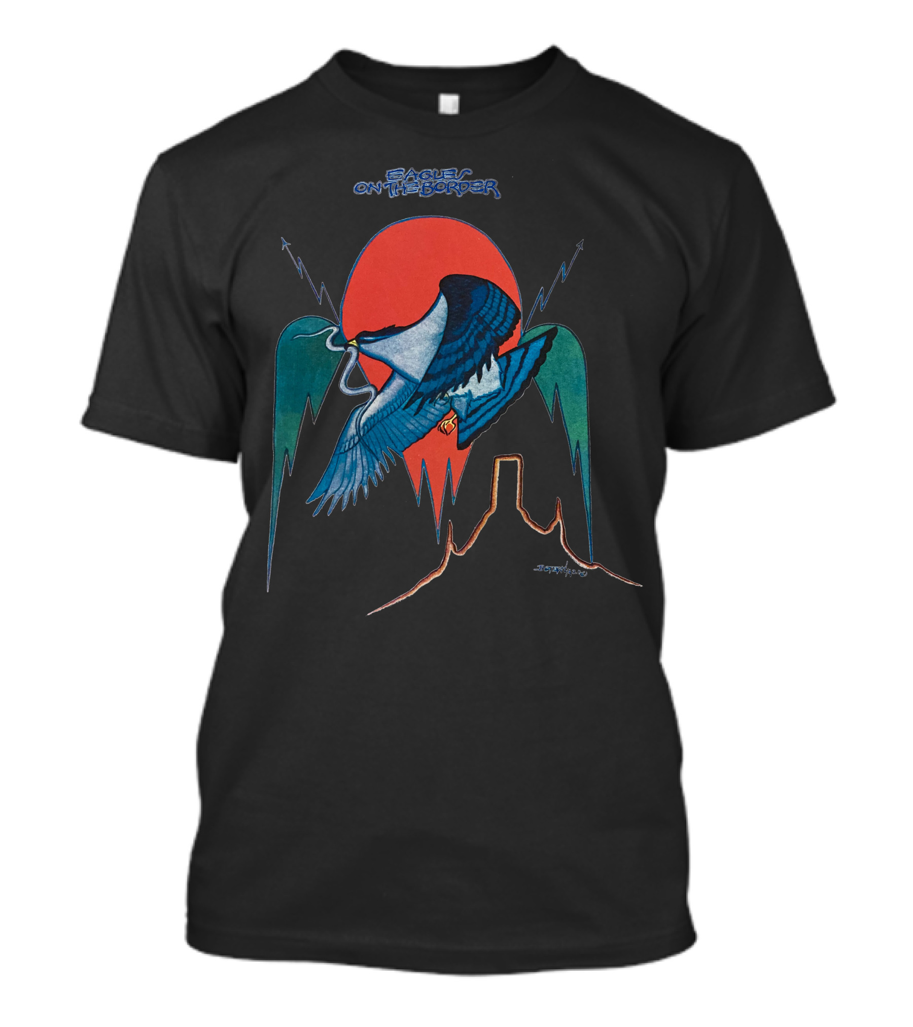 Eagles On The Border Album Art Bird Desert Scene T-Shirt