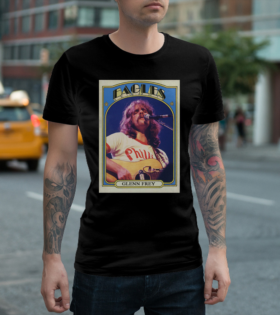 Eagles Glenn Frey Vintage Phillies Tee Card T-Shirt