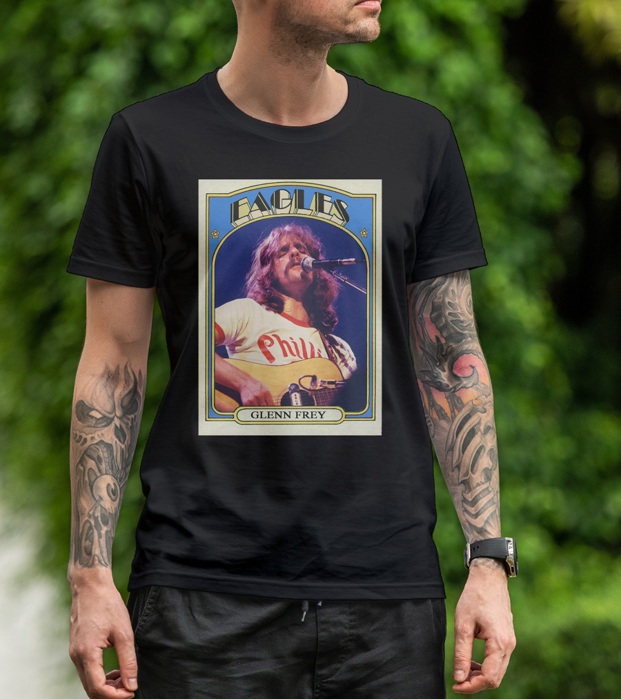 Eagles Glenn Frey Vintage Phillies Tee Card T-Shirt