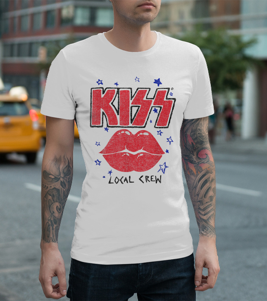 KISS Local Crew Lips And Stars T-Shirt
