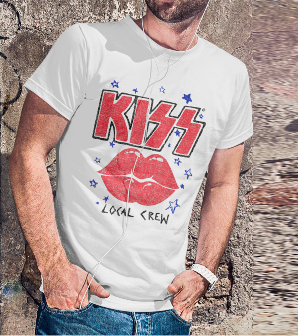 KISS Local Crew Lips And Stars T-Shirt