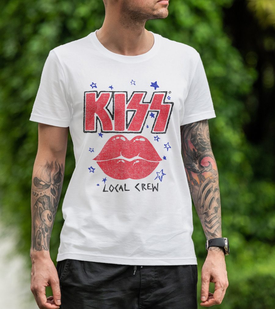 KISS Local Crew Lips And Stars T-Shirt