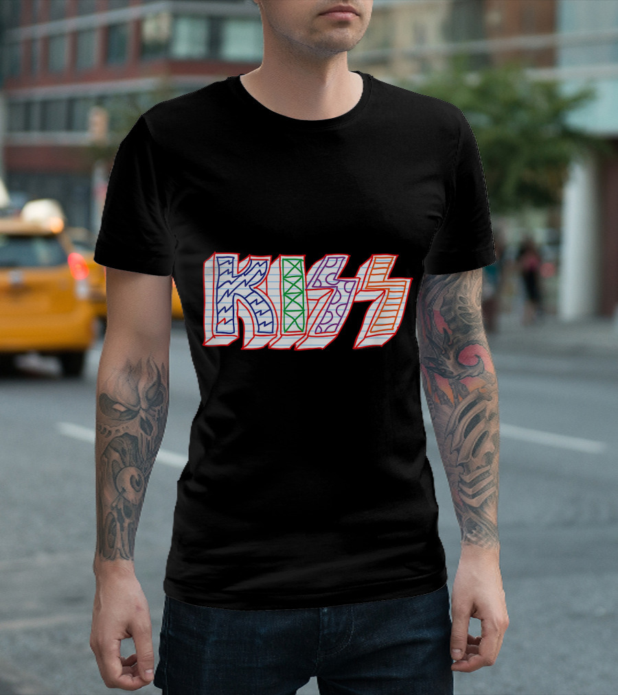 KISS Colorful Sketch Pattern Notebook T-Shirt