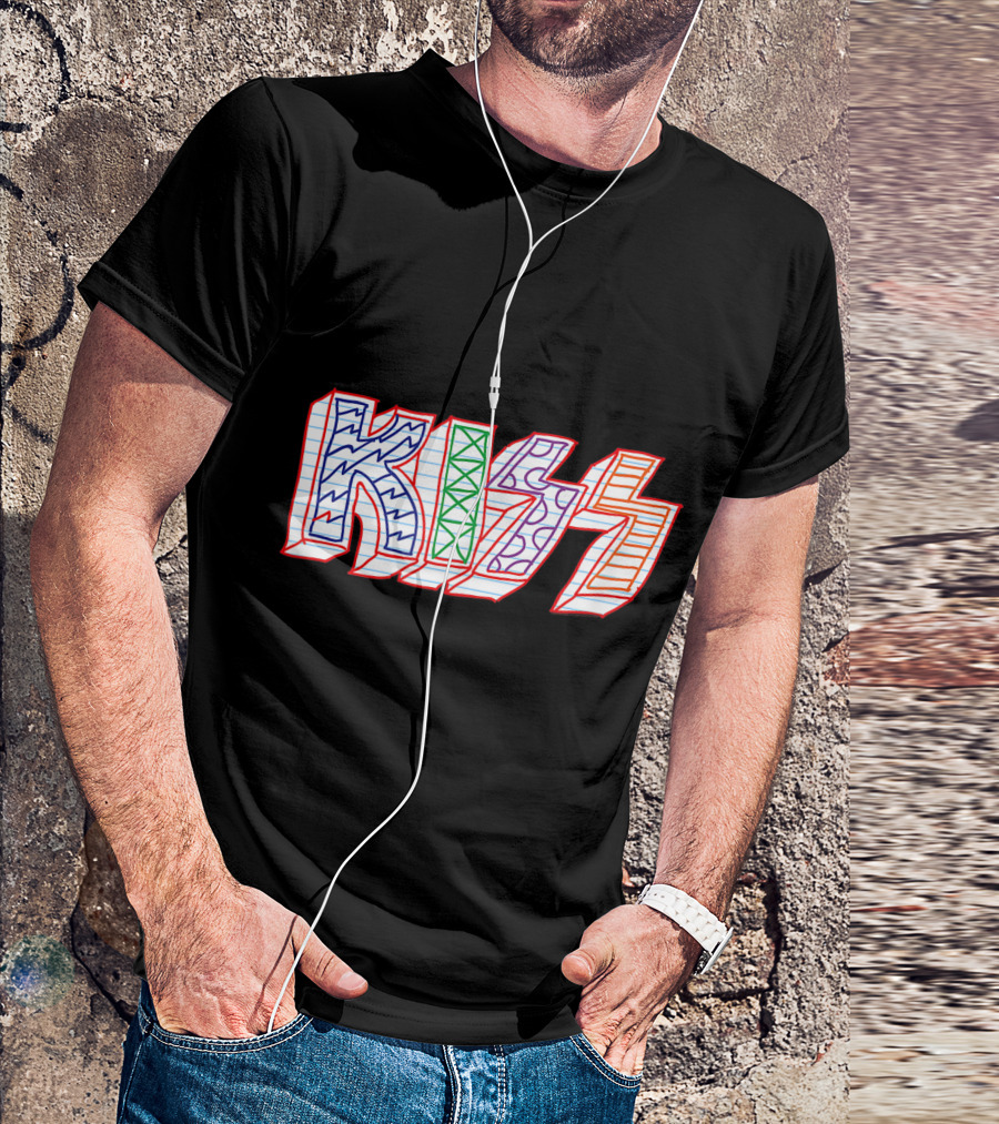 KISS Colorful Sketch Pattern Notebook T-Shirt