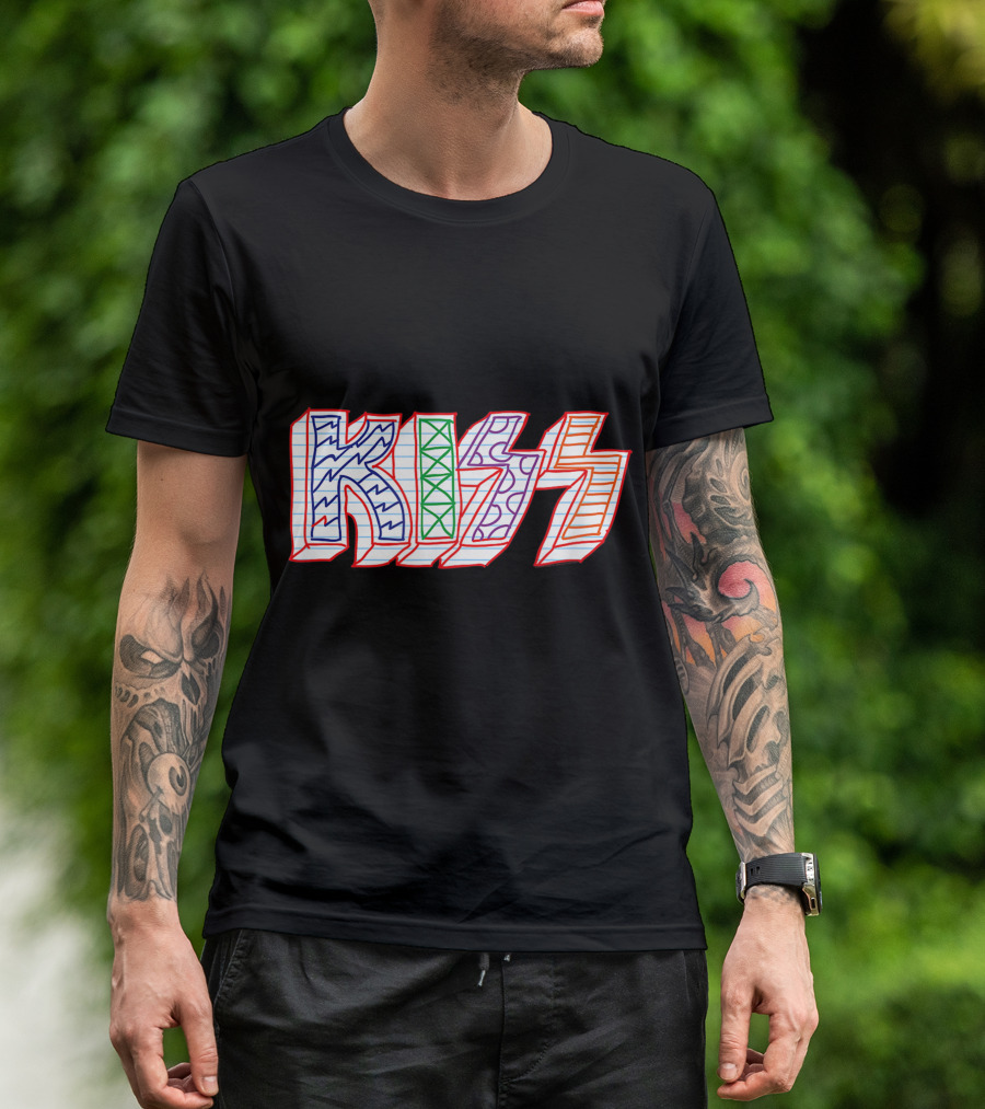 KISS Colorful Sketch Pattern Notebook T-Shirt
