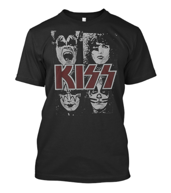 KISS Band Stencil Faces T-Shirt