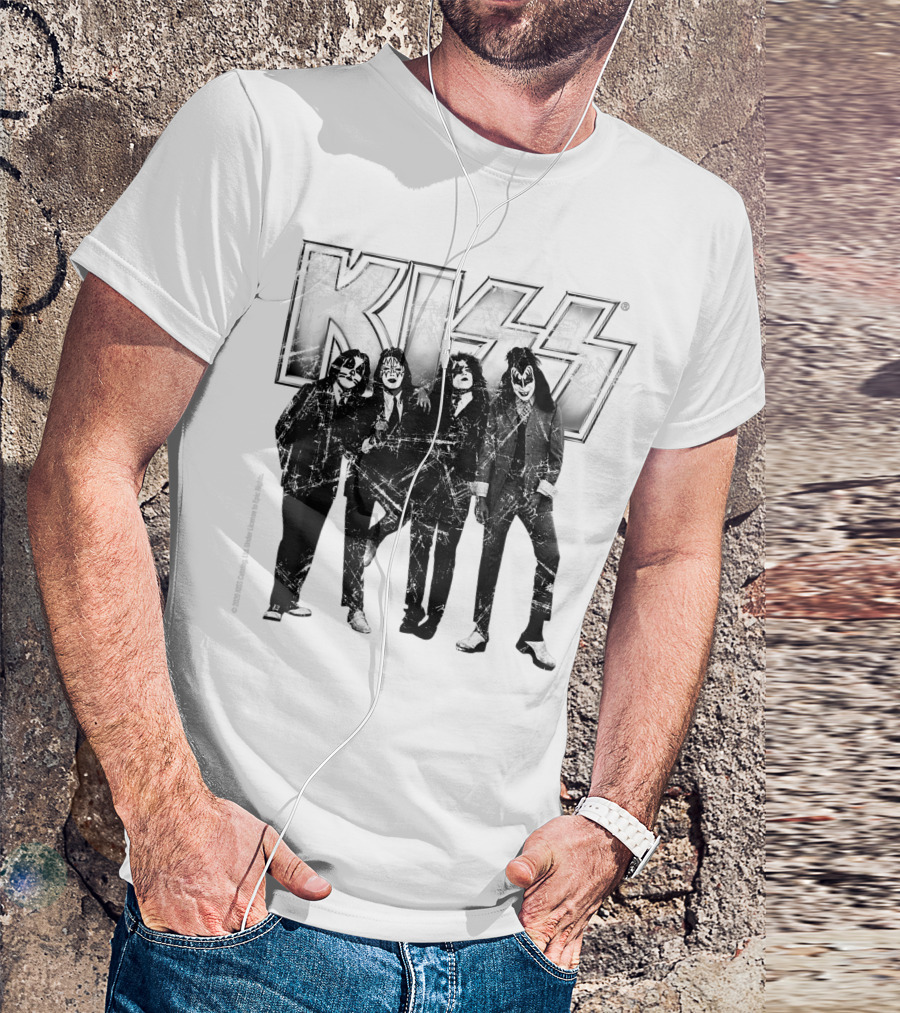 KISS Band Members Distressed Portrait T-Shirt
