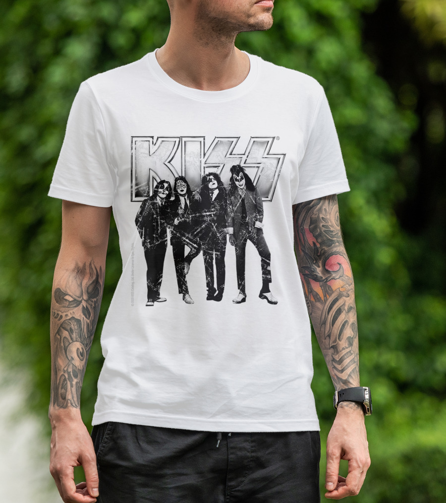 KISS Band Members Distressed Portrait T-Shirt