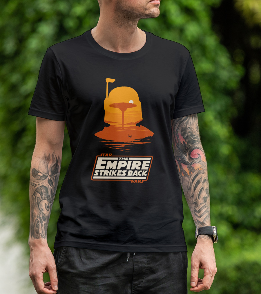 Star Wars Empire Strikes Back Boba Fett Cloud City Silhouette Scene T-Shirt
