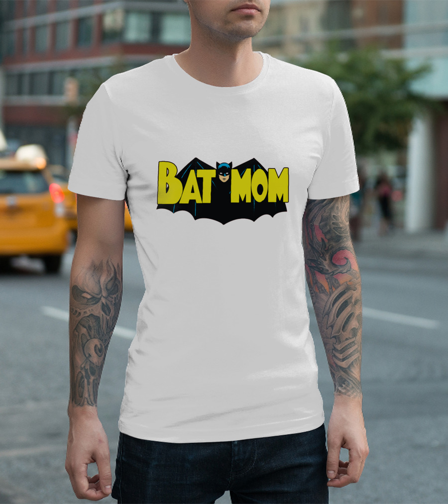 BATMOM Batman Logo Parody Cartoon T-Shirt