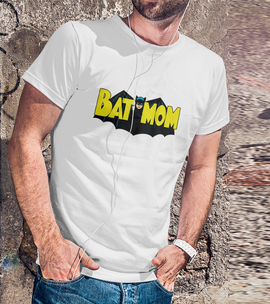 BATMOM Batman Logo Parody Cartoon T-Shirt