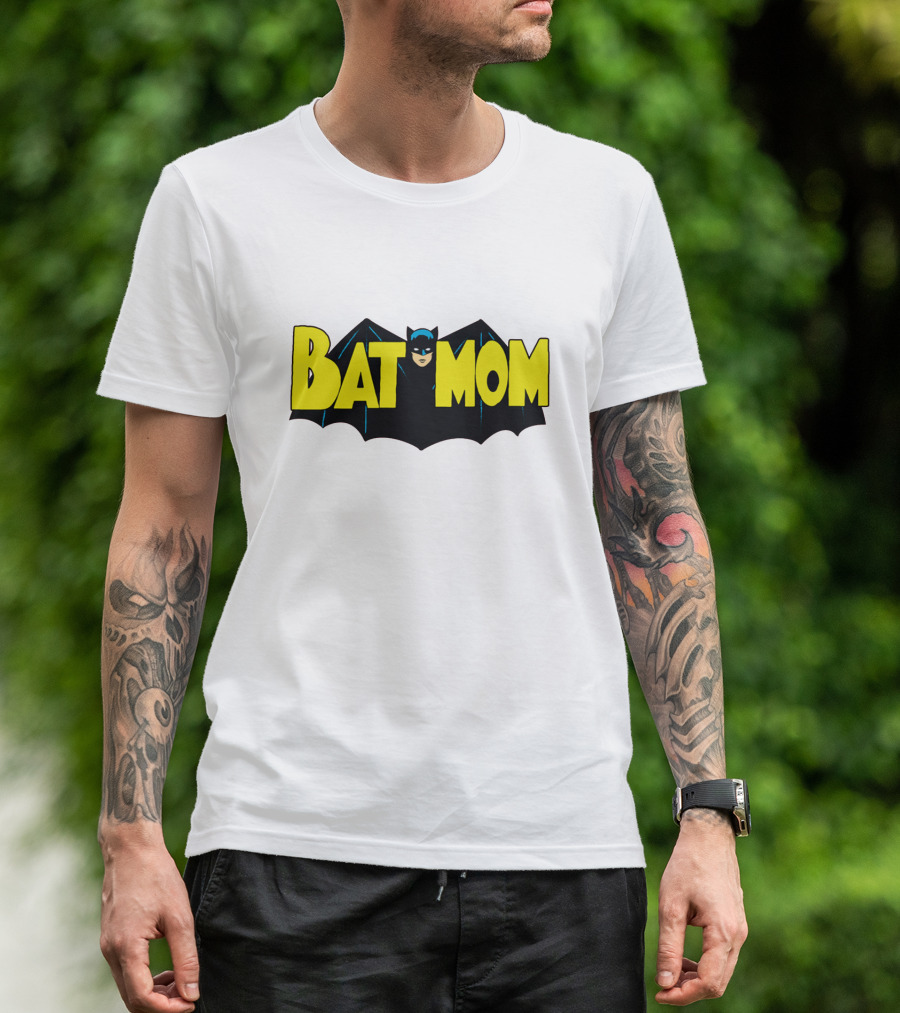 BATMOM Batman Logo Parody Cartoon T-Shirt