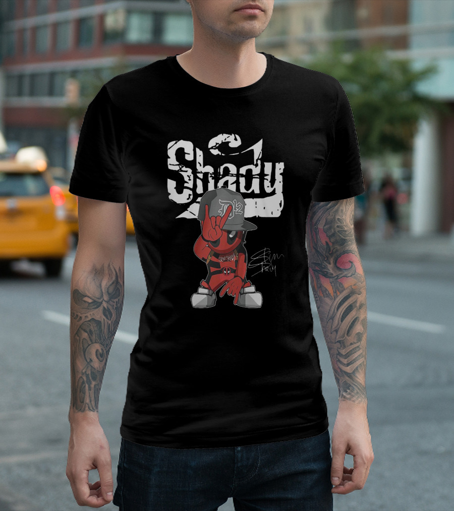 Deadpool Eminem Shady Slim Shady 313 12 Rap Signature T-Shirt